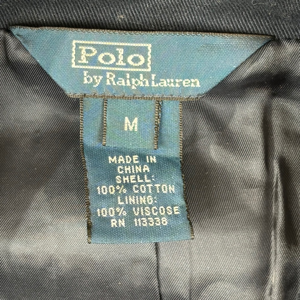 Polo Ralph Lauren Navy Blue Cotton 3-Button Blazer Sport Coat Medium 323057705 - Picture 3 of 10